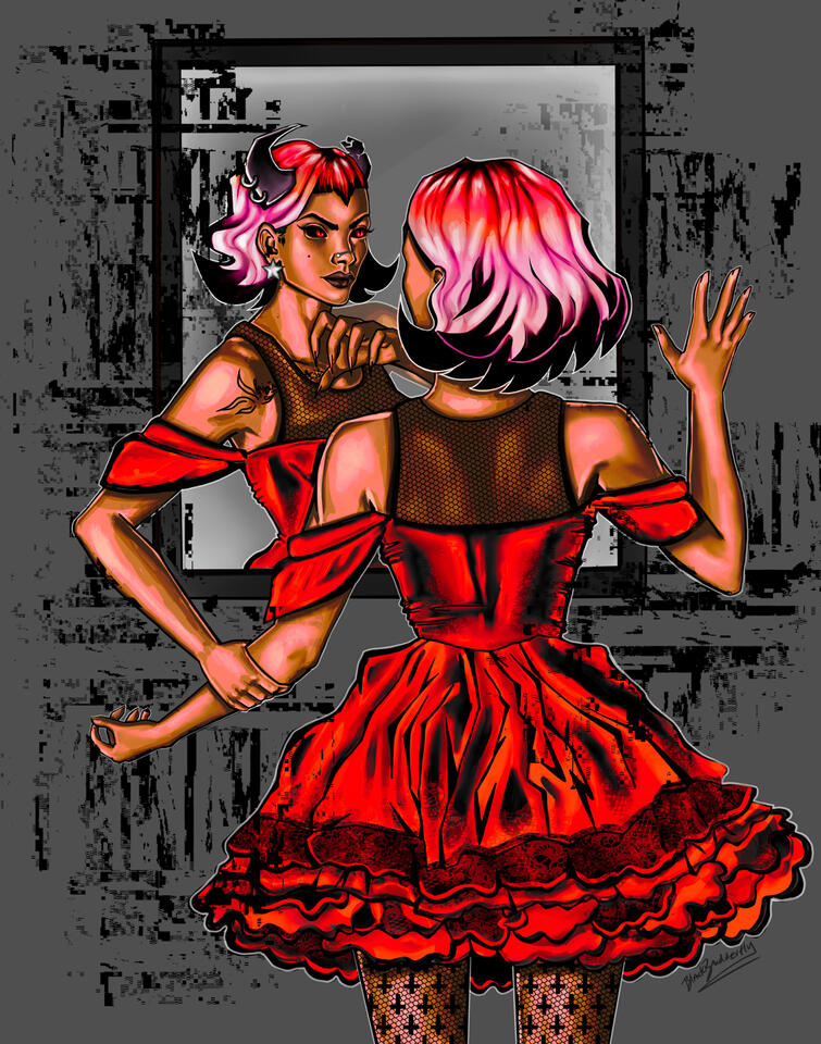 Mirror Demon Digital Art (Procreate)